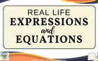 Real Life Expressions and Equations Worksheets