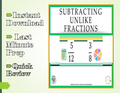 Subtracting Unlike Fractions Worksheets