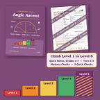 Angle Ascent: Tiered Quick Notes and Quick Checks on Types of Angles, Angle Pairs, and Relationships | ST. VON'S FLAIR