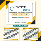 One-Step Equations and Inverse Operations Task Cards | Inverse Moves | 6th Grade | ST. VON'S FLAIR