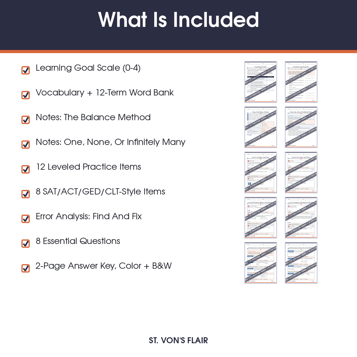 Balance Point: Free Solving Linear Equations Study Guide | ST. VON'S FLAIR