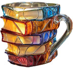 Book Stacking Coffee Cup Resin Painted Book Coffee Mug or Stationery