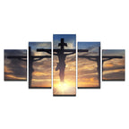 Canvas Abstract Art Jesus Christ Painting for Home Office with 5 Parts
