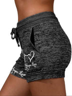 Inspired Hope Workout Pants  Ladies Faith Hope Love Printed Lace-up Shorts
