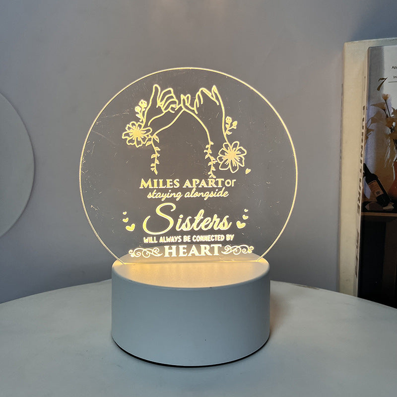 3D Heart Shaped Night Lamp - USB LED Table Light with Blessings | ST. VON'S FLAIR