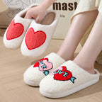 Women's Home Slippers Fashion Plush House Shoes For Hearts of  Love