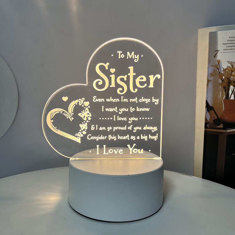 3D Heart Shaped Night Lamp - USB LED Table Light with Blessings | ST. VON'S FLAIR