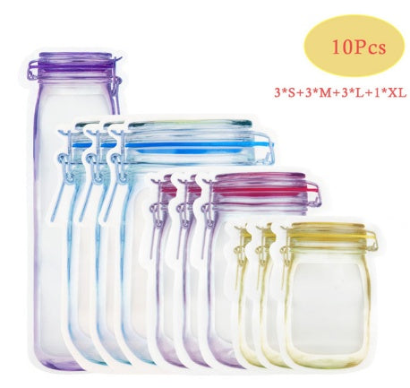 Reusable Storage Snack Bag Food Waterproof Sealed Assortment School Travel Sports Camping Carry Pouch