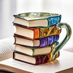 Book Stacking Coffee Cup Resin Painted Book Coffee Mug or Stationery