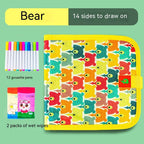 Children's Marker Booklet Erasable Painting Book 14 Pages Double-sided