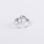 Cross and Chain Ring Handmade Design Female  Jewelry Pure Handmade Ring Tail Ring