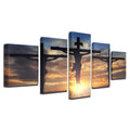 Canvas Abstract Art Jesus Christ Painting for Home Office with 5 Parts