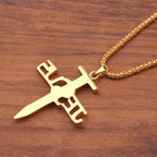 Jesus on the Cross Charm Religion Necklace Alloy Jesus Letters Nails Gold