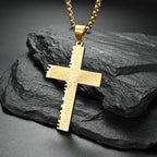 Christian Jesus Cross Necklace Double Thick