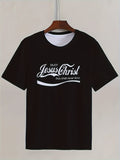 Men's Jesus Christ T-Shirt - Inspirational Geometric Pattern Casual Tee for Home, Travel And Street Wear