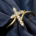 Cross Diamond Christian Jesus Cross Ring