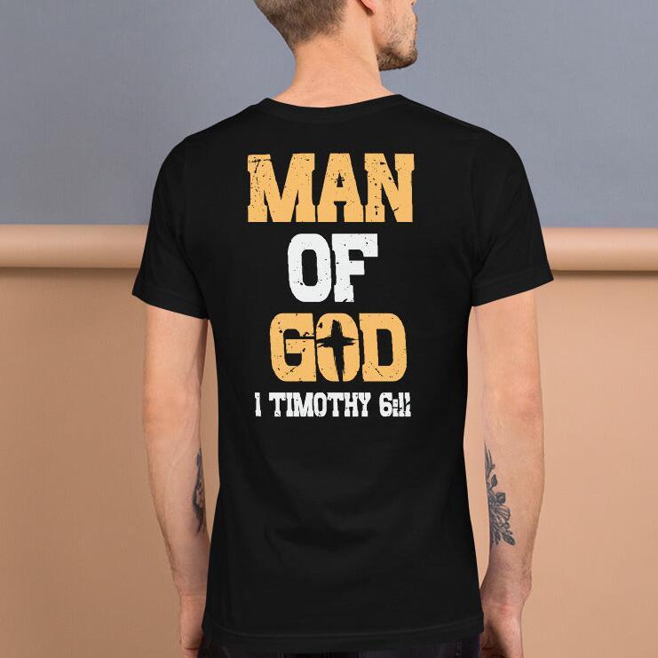 God's Christian Youth Men T-Shirt Round Neck Short Sleeves I Tim 6:11