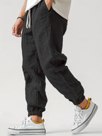 Cotton Blend Voyaging Joggers Slim-fit Ankle-tied Pants Sports Pants