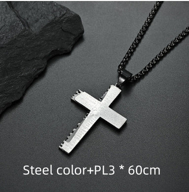 Christian Jesus Cross Necklace Double Thick
