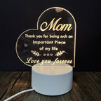 3D Heart Shaped Night Lamp - USB LED Table Light with Blessings | ST. VON'S FLAIR