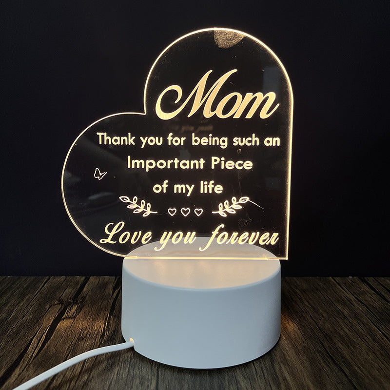 3D Heart Shaped Night Lamp - USB LED Table Light with Blessings | ST. VON'S FLAIR