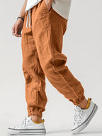 Cotton Blend Voyaging Joggers Slim-fit Ankle-tied Pants Sports Pants