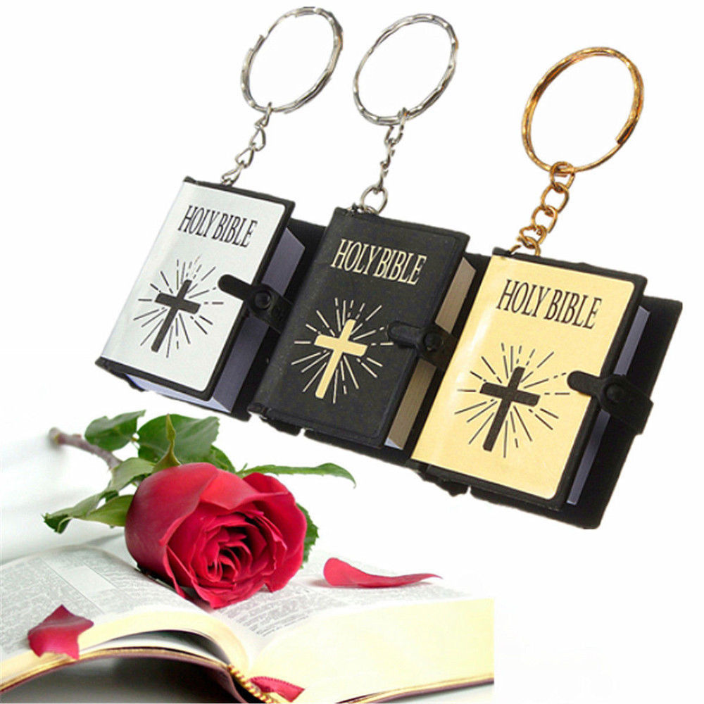 Mini English HOLY BIBLE Keychain - Readable Bible Book Key Ring | ST VON'S FLAIR