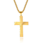 Christian Jesus Cross Necklace Double Thick