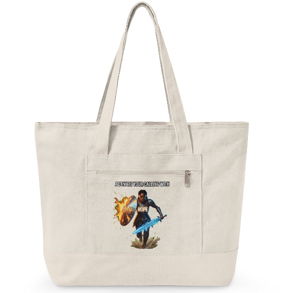 Warrior Canvas Tote Bag "Nature Says Run" | Faith Carry Bag | ST. VON'S FLAIR