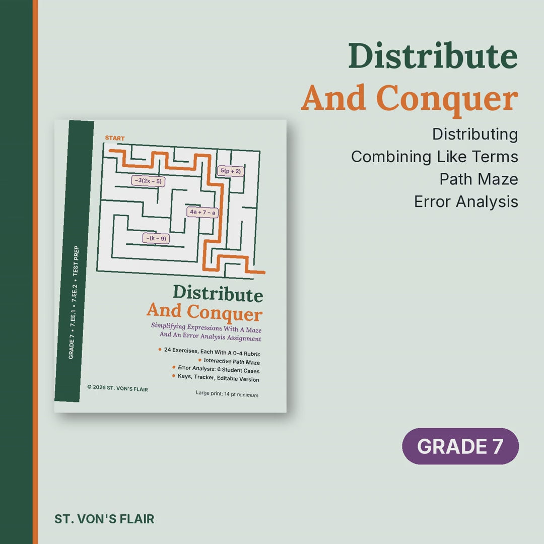 Distribute And Conquer: Simplifying Expressions Maze And Error Analysis | ST. VON'S FLAIR