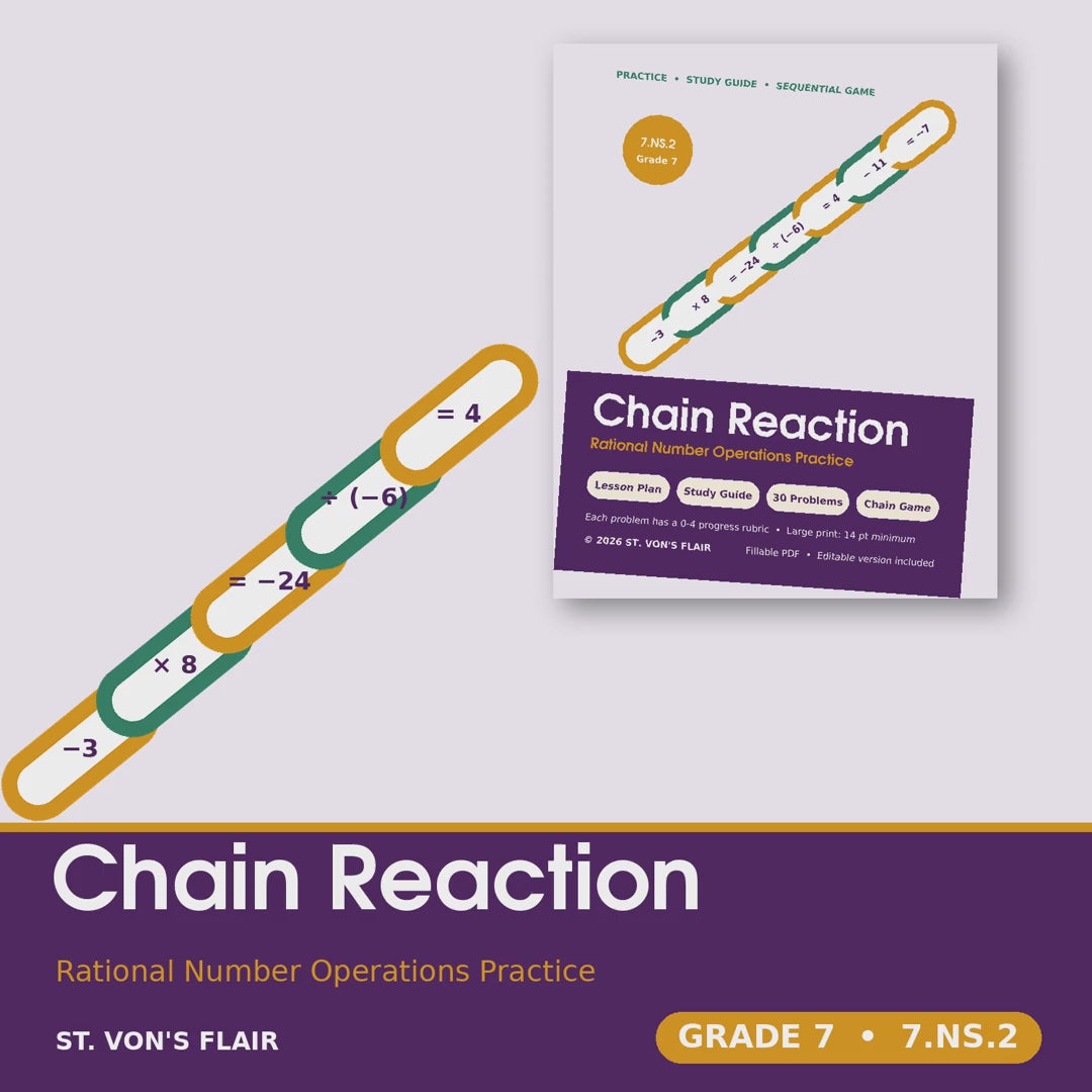 Chain Reaction: Rational Number Operations Practice | ST. VON'S FLAIR