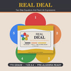 Two-Step Equations Word Problems Task Cards | Real Deal | 7th Grade | ST. VON'S FLAIR